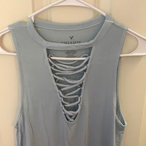 Blue American Eagle Soft and Sexy Tank Tee